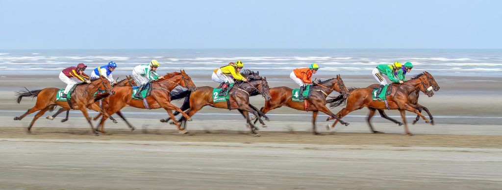 Horse race on Laytown Beach