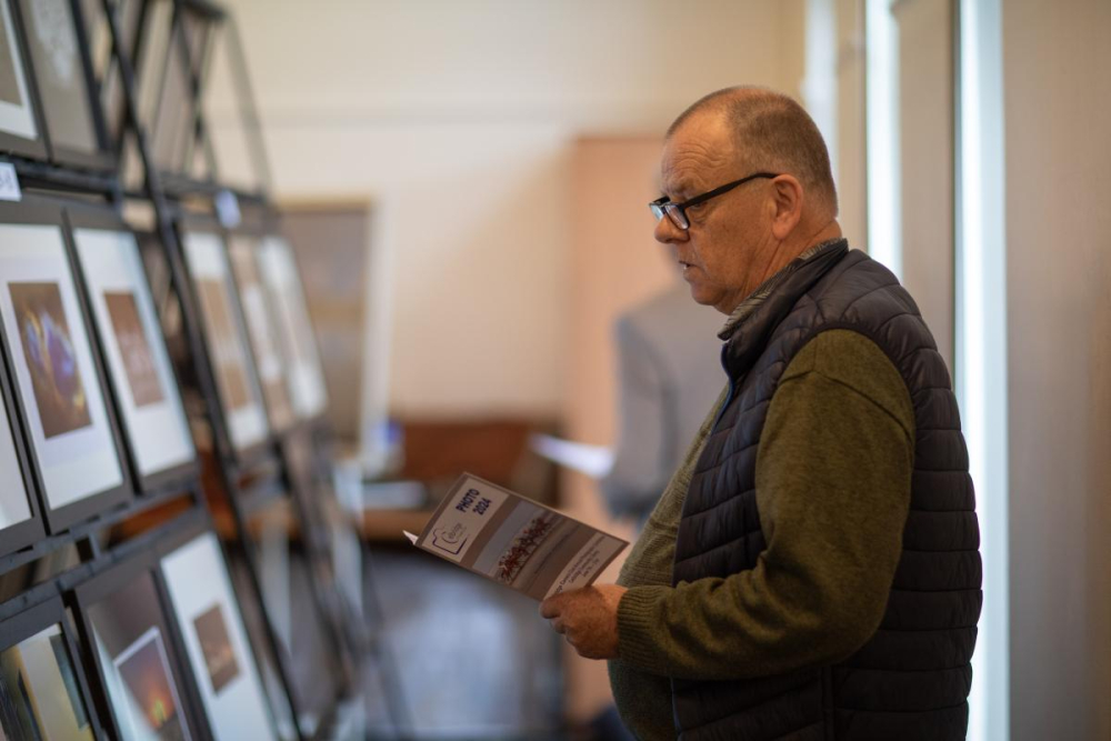 Mick Berry admiring the images.